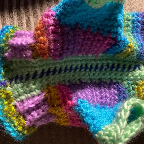 Small Dog Sweater, Toy Dog Clothes, Unique, Hand Knit One of a Kind, Colorful - Picture 5 of 16